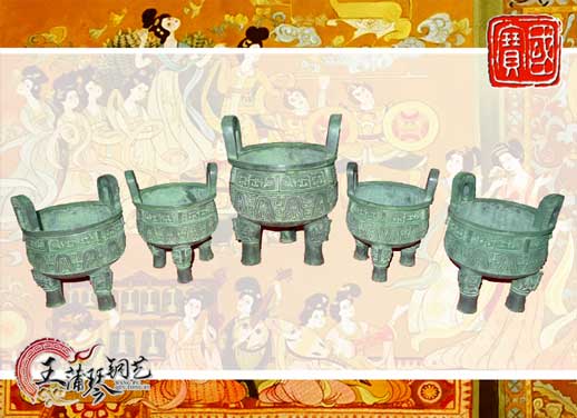 銅鼎，銅五鼎，中國(guó)鼎，佛像用鼎